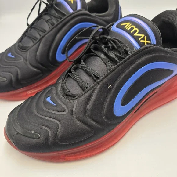 Nike Air Max 720 Shoes Mens 11.5 Black Red Running Trainer Sneakers AO2924-014 *